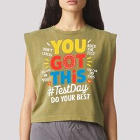 Test Day Rock The Test You Got This Teacher Test Testing Garment-Dyed Women's Muscle Tee