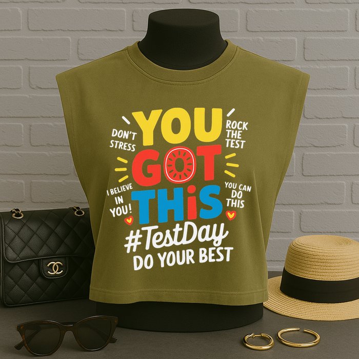 Test Day Rock The Test You Got This Teacher Test Testing Garment-Dyed Women's Muscle Tee