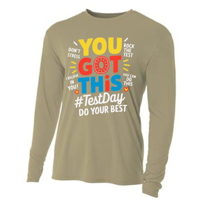 Test Day Rock The Test You Got This Teacher Test Testing Cooling Performance Long Sleeve Crew