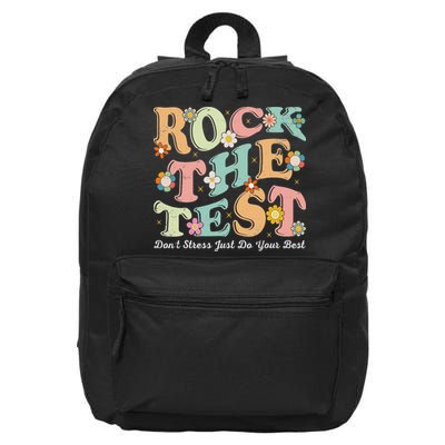 Test Day Rock The Test Teacher Testing Day You Got This 16 in Basic Backpack