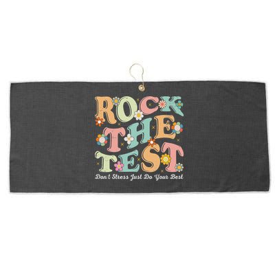 Test Day Rock The Test Teacher Testing Day You Got This Large Microfiber Waffle Golf Towel
