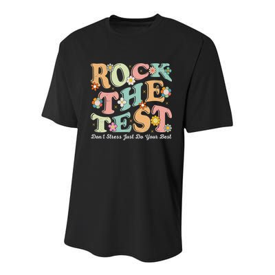 Test Day Rock The Test Teacher Testing Day You Got This Youth Performance Sprint T-Shirt