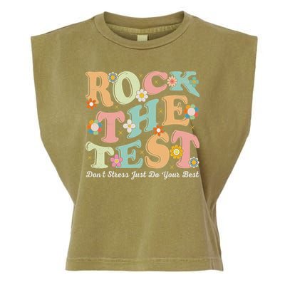 Test Day Rock The Test Teacher Testing Day You Got This Garment-Dyed Women's Muscle Tee