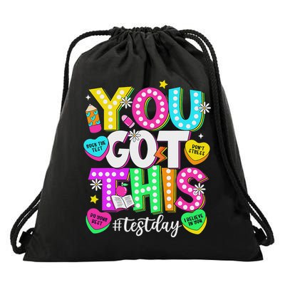 Test Day Rock The Test Teacher Testing Day You Got This Drawstring Bag