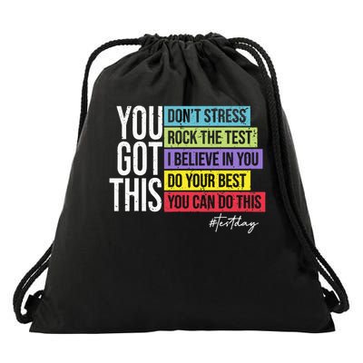Test Day Rock The Test Teacher Testing Day You Got This Drawstring Bag