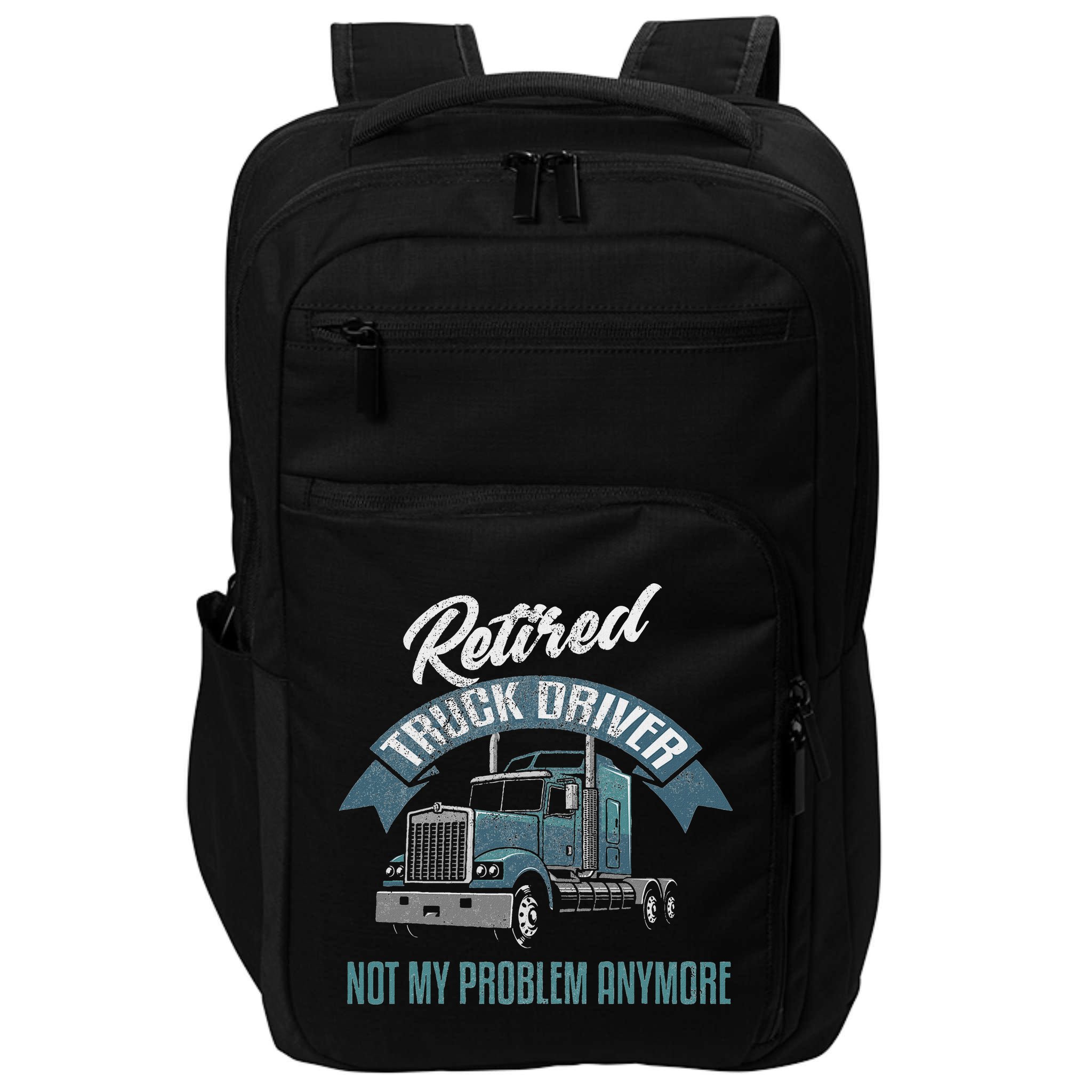 Truck Driver Retirement Funny Retired Trucker Gift Impact Tech Backpack