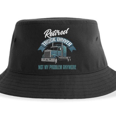 Truck Driver Retirement Funny Retired Trucker Gift Sustainable Bucket Hat