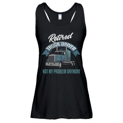 Truck Driver Retirement Funny Retired Trucker Gift Ladies Essential Flowy Tank