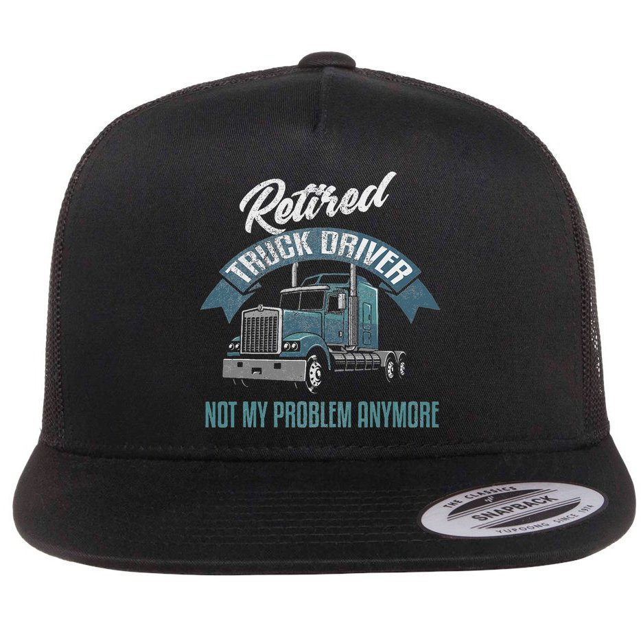 Truck Driver Retirement Funny Retired Trucker Gift Flat Bill Trucker Hat