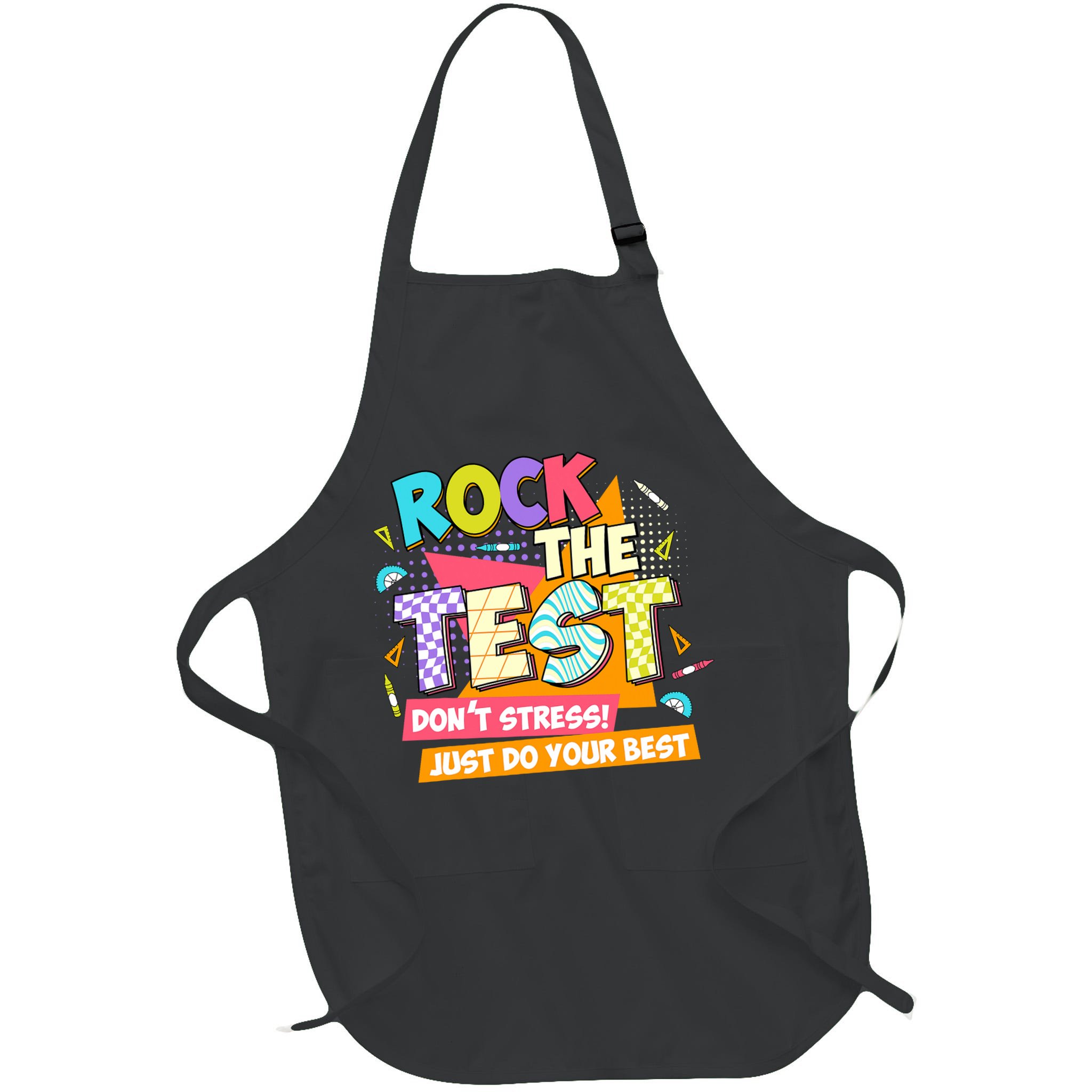Test Day Rock The Test Teacher Testing Day  Apron