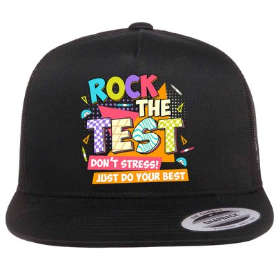 Test Day Rock The Test Teacher Testing Day  Flatbill Hat
