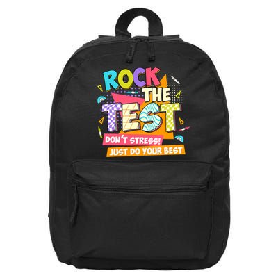 Test Day Rock The Test Teacher Testing Day  16 in Basic Backpack
