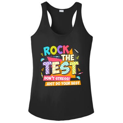 Test Day Rock The Test Teacher Testing Day  Ladies PosiCharge Competitor Racerback Tank