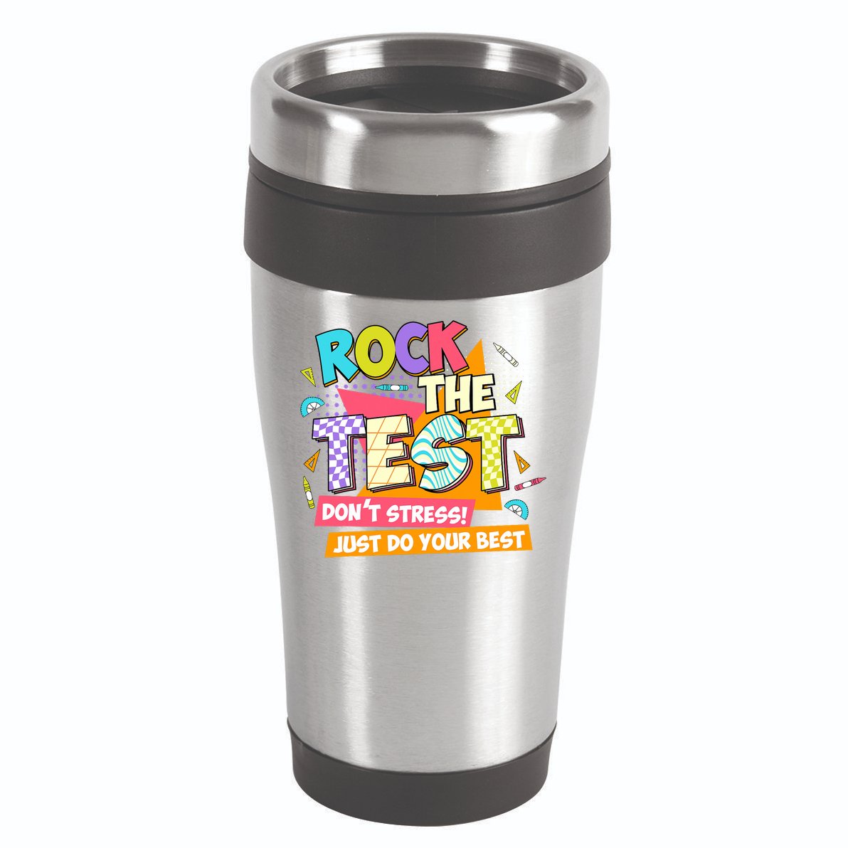 Test Day Rock The Test Teacher Testing Day  16oz Travel Tumbler