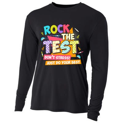 Test Day Rock The Test Teacher Testing Day  Cooling Performance Long Sleeve Crew