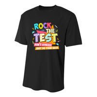 Test Day Rock The Test Teacher Testing Day  Youth Performance Sprint T-Shirt