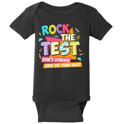 Test Day Rock The Test Teacher Testing Day  Baby Bodysuit