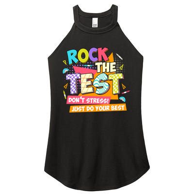 Test Day Rock The Test Teacher Testing Day  Women's Perfect Tri Rocker Tank