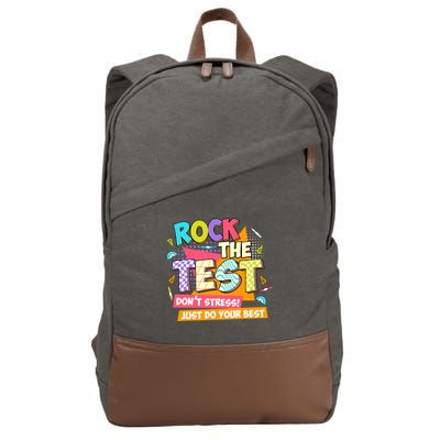 Test Day Rock The Test Teacher Testing Day  Cotton Canvas Backpack