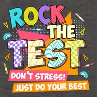 Test Day Rock The Test Teacher Testing Day  Vector Backpack