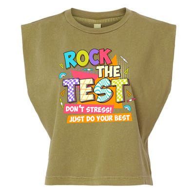 Test Day Rock The Test Teacher Testing Day  Garment-Dyed Women's Muscle Tee