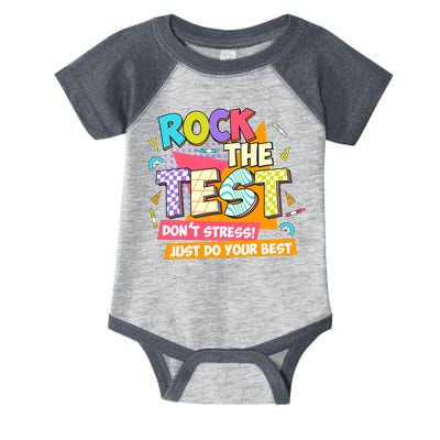 Test Day Rock The Test Teacher Testing Day  Infant Baby Jersey Bodysuit