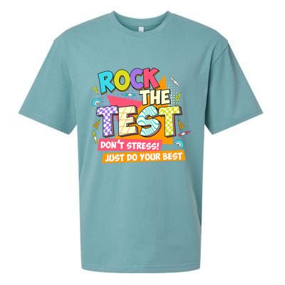 Test Day Rock The Test Teacher Testing Day  Sueded Cloud Jersey T-Shirt