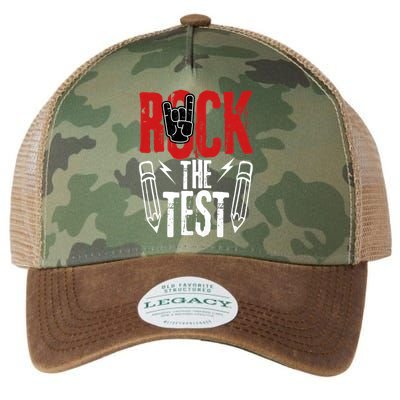 Test Day Rock The Funny Metal Teacher Student Testing Exam Legacy Tie Dye Trucker Hat