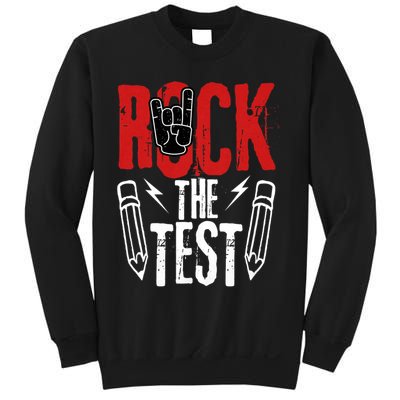 Test Day Rock The Funny Metal Teacher Student Testing Exam Sweatshirt