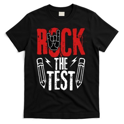 Test Day Rock The Funny Metal Teacher Student Testing Exam T-Shirt