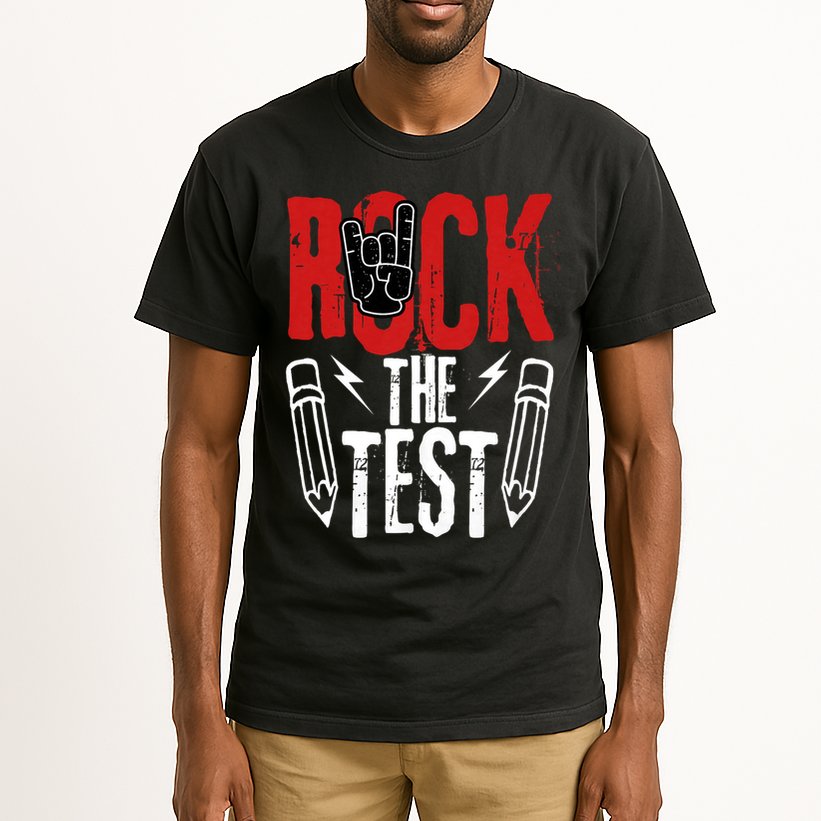 Test Day Rock The Funny Metal Teacher Student Testing Exam Tall T-Shirt