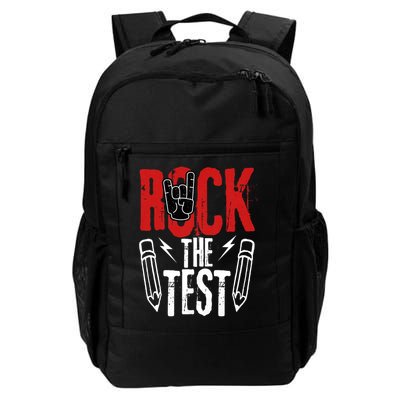 Test Day Rock The Funny Metal Teacher Student Testing Exam Backpack