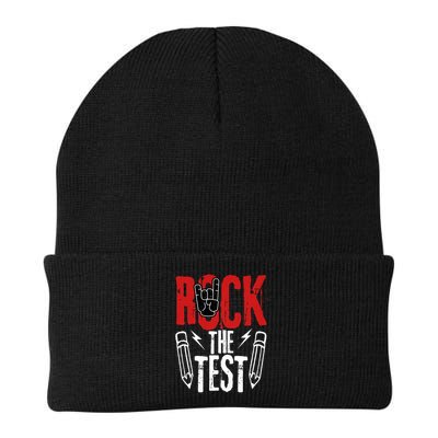 Test Day Rock The Funny Metal Teacher Student Testing Exam Beanie