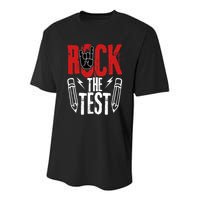 Test Day Rock The Funny Metal Teacher Student Testing Exam Youth Performance Sprint T-Shirt