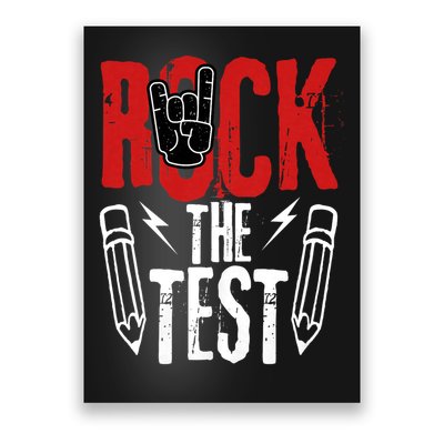 Test Day Rock The Funny Metal Teacher Student Testing Exam Poster