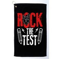 Test Day Rock The Funny Metal Teacher Student Testing Exam Golf Towel