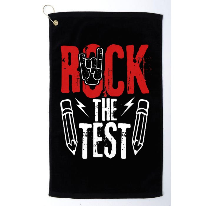 Test Day Rock The Funny Metal Teacher Student Testing Exam Golf Towel