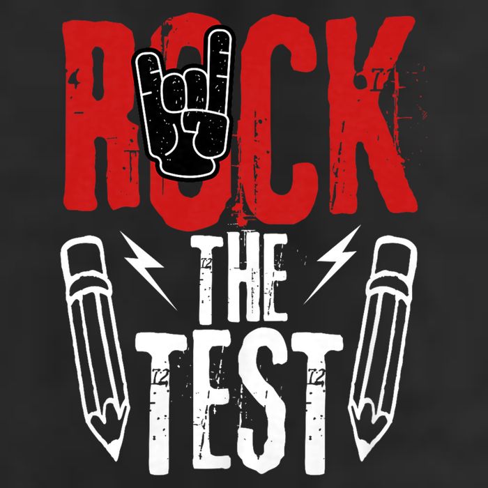 Test Day Rock The Funny Metal Teacher Student Testing Exam Golf Towel