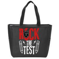 Test Day Rock The Funny Metal Teacher Student Testing Exam Zip Tote Bag