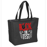 Test Day Rock The Funny Metal Teacher Student Testing Exam Zip Tote Bag