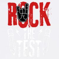 Test Day Rock The Funny Metal Teacher Student Testing Exam Garment-Dyed Sweatshirt