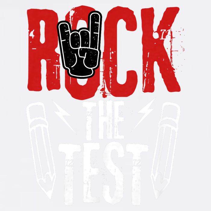 Test Day Rock The Funny Metal Teacher Student Testing Exam Garment-Dyed Sweatshirt