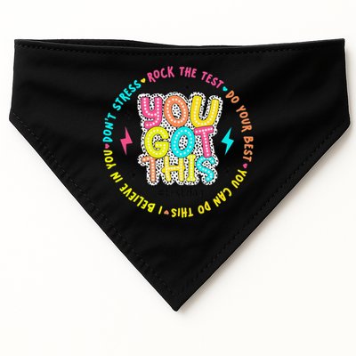 Test Day Rock The Test Teacher Testing Day You Got This USA-Made Doggie Bandana