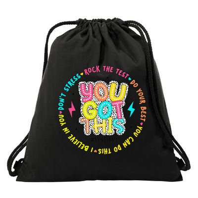 Test Day Rock The Test Teacher Testing Day You Got This Drawstring Bag