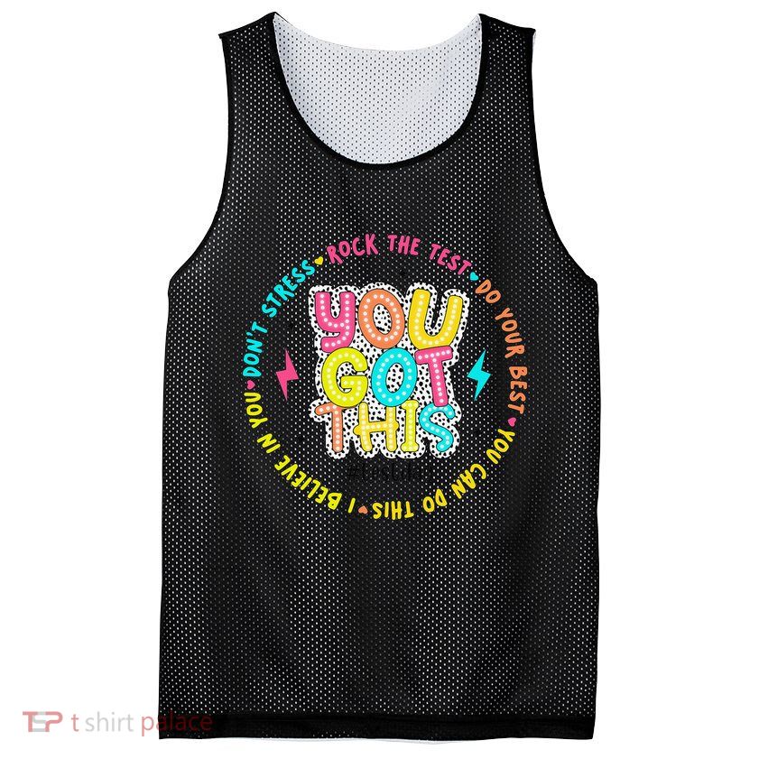 Test Day Rock The Test Teacher Testing Day You Got This Mesh Reversible Basketball Jersey Tank