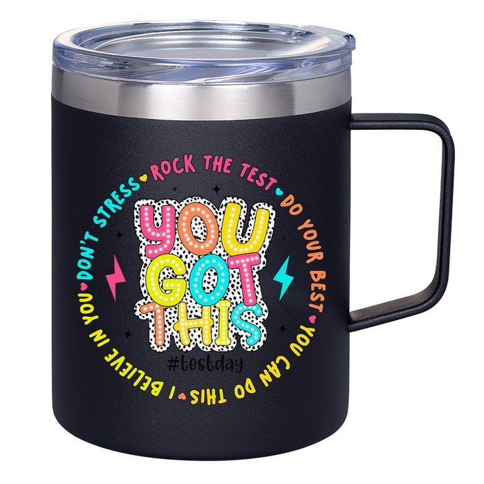 Test Day Rock The Test Teacher Testing Day You Got This 12oz Stainless Steel Coffee Mug