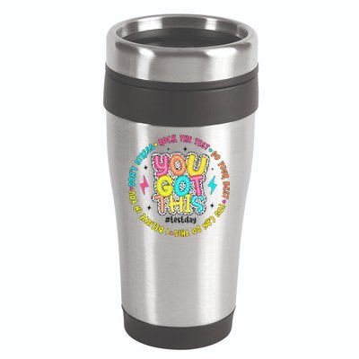 Test Day Rock The Test Teacher Testing Day You Got This 16oz Travel Tumbler