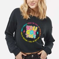 Test Day Rock The Test Teacher Testing Day You Got This Cropped Pullover Crew
