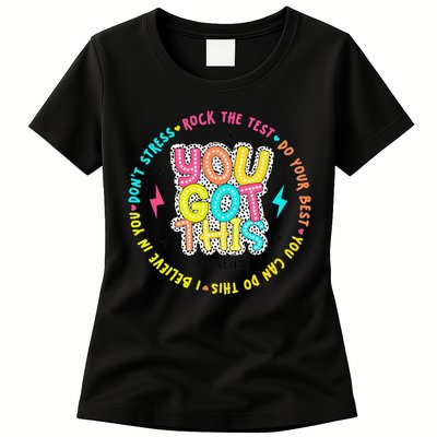 Test Day Rock The Test Teacher Testing Day You Got This Womens T-Shirt