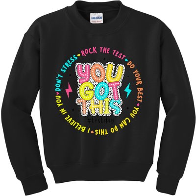 Test Day Rock The Test Teacher Testing Day You Got This Kids Sweatshirt